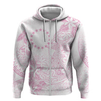 Candy Pink Kuki Airani Tapakau Hoodie Tribal Anchor Mix Tiare LT7 Zip Hoodie Candy Pink - Polynesian Pride