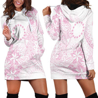 Candy Pink Kuki Airani Tapakau Hoodie Dress Tribal Anchor Mix Tiare