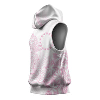 Candy Pink Kuki Airani Tapakau Sleeveless Hoodie Tribal Anchor Mix Tiare