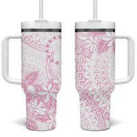 Candy Pink Kuki Airani Tapakau Tumbler With Handle Tribal Anchor Mix Tiare LT7 One Size: 40 oz Candy Pink - Polynesian Pride