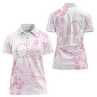 Candy Pink Kuki Airani Tapakau Women Polo Shirt Tribal Anchor Mix Tiare