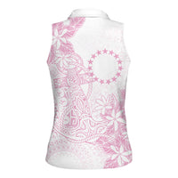 Candy Pink Kuki Airani Tapakau Women Sleeveless Polo Shirt Tribal Anchor Mix Tiare