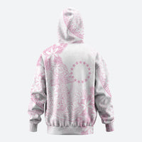 Candy Pink Kuki Airani Tapakau Zip Hoodie Tribal Anchor Mix Tiare LT7 - Polynesian Pride