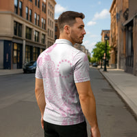 Candy Pink Kuki Airani Tapakau Zipper Polo Shirt Tribal Anchor Mix Tiare LT7 - Polynesian Pride