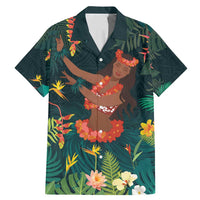 Hawaii Hula Girl Vintage Family Matching Mermaid Dress and Hawaiian Shirt Tropical Forest