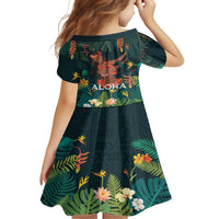 Hawaii Hula Girl Vintage Family Matching Tank Maxi Dress and Hawaiian Shirt Tropical Forest