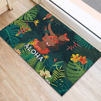 Hawaii Hula Girl Vintage Rubber Doormat Tropical Forest