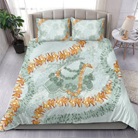 Hawaii Kaho'olawe Island Flowers Lei Bedding Set Silver Hinahina Kū Kahakai