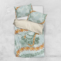 Hawaii Kaho'olawe Island Flowers Lei Bedding Set Silver Hinahina Kū Kahakai