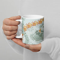 Hawaii Kaho'olawe Island Flowers Lei Ceramic Mug Silver Hinahina Kū Kahakai
