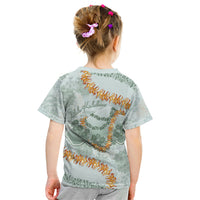 Hawaii Kaho'olawe Island Flowers Lei Kid T Shirt Silver Hinahina Kū Kahakai