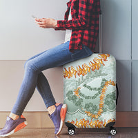 Hawaii Kaho'olawe Island Flowers Lei Luggage Cover Silver Hinahina Kū Kahakai