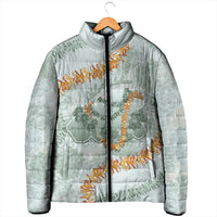 Hawaii Kaho'olawe Island Flowers Lei Padded Jacket Silver Hinahina Kū Kahakai