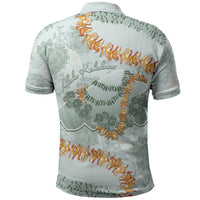 Hawaii Kaho'olawe Island Flowers Lei Polo Shirt Silver Hinahina Kū Kahakai LT7 - Polynesian Pride