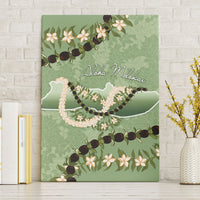 Hawaii Molokai Island Flowers Lei Canvas Wall Art Kukui Nut Mossy Green
