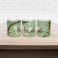 Hawaii Molokai Island Flowers Lei Ceramic Mug Kukui Nut Mossy Green