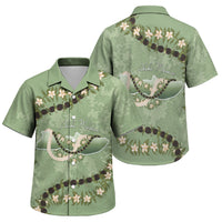 Hawaii Molokai Island Flowers Lei Family Matching Short Sleeve Bodycon Dress and Hawaiian Shirt Kukui Nut Mossy Green LT7 Son's Shirt Moss Green - Polynesian Pride