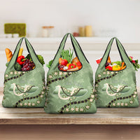 Hawaii Molokai Island Flowers Lei Grocery Bag Kukui Nut Mossy Green