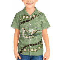 Hawaii Molokai Island Flowers Lei Hawaiian Shirt Kukui Nut Mossy Green LT7 - Polynesian Pride