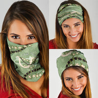 Hawaii Molokai Island Flowers Lei Neck Gaiter Kukui Nut Mossy Green