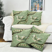 Hawaii Molokai Island Flowers Lei Pillow Cover Kukui Nut Mossy Green