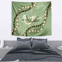 Hawaii Molokai Island Flowers Lei Tapestry Kukui Nut Mossy Green