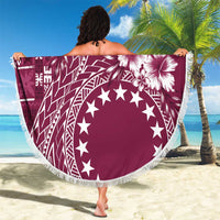 Kia Orana Cook Islands Beach Blanket Tiare and Stars - Maroon