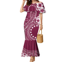 Kia Orana Cook Islands Family Matching Mermaid Dress and Hawaiian Shirt Tiare and Stars - Maroon