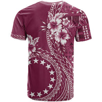 Kia Orana Cook Islands T Shirt Tiare and Stars - Maroon LT7 - Polynesian Pride