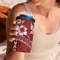 Kia Orana Cook Islands 4 in 1 Can Cooler Tumbler Tiare & Stars - Scarlet