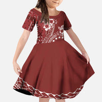 Kia Orana Cook Islands Family Matching Tank Maxi Dress and Hawaiian Shirt Tiare and Stars - Scarlet
