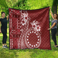 Kia Orana Cook Islands Quilt Tiare and Stars - Scarlet LT7 - Polynesian Pride