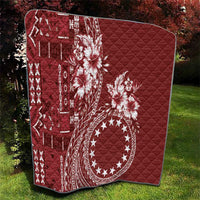 Kia Orana Cook Islands Quilt Tiare and Stars - Scarlet LT7 - Polynesian Pride