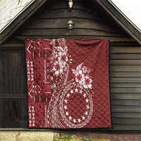 Kia Orana Cook Islands Quilt Tiare and Stars - Scarlet LT7 - Polynesian Pride