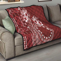 Kia Orana Cook Islands Quilt Tiare and Stars - Scarlet LT7 - Polynesian Pride