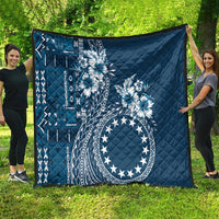Kia Orana Cook Islands Quilt Tiare and Stars - Navy Blue LT7 - Polynesian Pride
