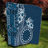 Kia Orana Cook Islands Quilt Tiare and Stars - Navy Blue LT7 - Polynesian Pride