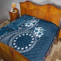 Kia Orana Cook Islands Quilt Tiare and Stars - Navy Blue LT7 - Polynesian Pride