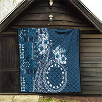 Kia Orana Cook Islands Quilt Tiare and Stars - Navy Blue LT7 - Polynesian Pride