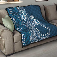 Kia Orana Cook Islands Quilt Tiare and Stars - Navy Blue LT7 - Polynesian Pride