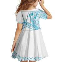 Kia Orana Cook Islands Family Matching Off Shoulder Short Dress and Hawaiian Shirt Tiare and Stars - Turquoise