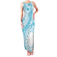 Kia Orana Cook Islands Family Matching Tank Maxi Dress and Hawaiian Shirt Tiare and Stars - Turquoise