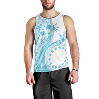 Kia Orana Cook Islands Men Tank Top Tiare and Stars - Turquoise