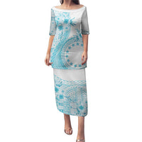 Kia Orana Cook Islands Puletasi Tiare and Stars - Turquoise