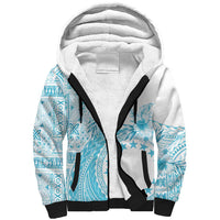 Kia Orana Cook Islands Sherpa Hoodie Tiare and Stars - Turquoise