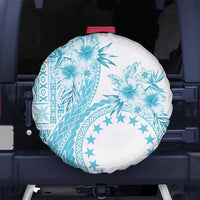 Kia Orana Cook Islands Spare Tire Cover Tiare and Stars - Turquoise LT7 - Polynesian Pride