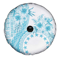 Kia Orana Cook Islands Spare Tire Cover Tiare and Stars - Turquoise LT7 - Polynesian Pride
