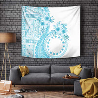 Kia Orana Cook Islands Tapestry Tiare and Stars - Turquoise LT7 - Polynesian Pride