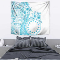 Kia Orana Cook Islands Tapestry Tiare and Stars - Turquoise LT7 - Polynesian Pride