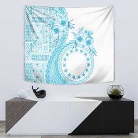 Kia Orana Cook Islands Tapestry Tiare and Stars - Turquoise LT7 - Polynesian Pride